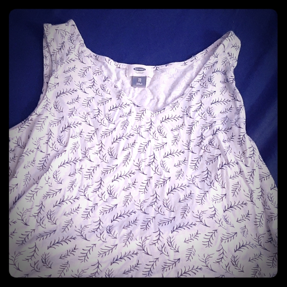 Blue and White Tank